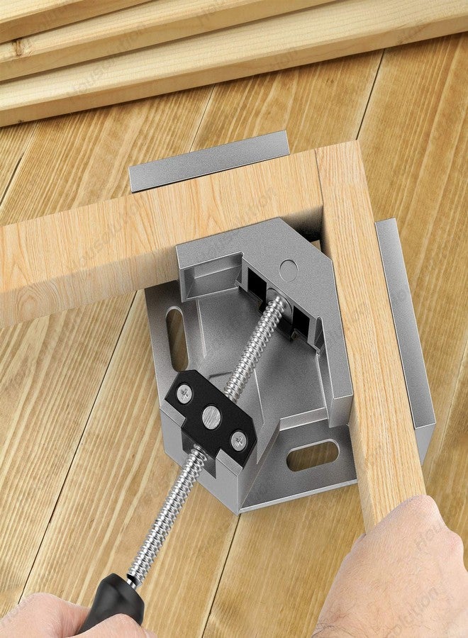 Housolution Right Angle Clamp, [2 PACK] Single Handle 90° Aluminum Alloy Corner Clamp, Clamps for Woodworking Adjustable Swing Jaw, Woodworking Tools Photo Frame Vise Holder, Gifts for Men Dad - Image 3